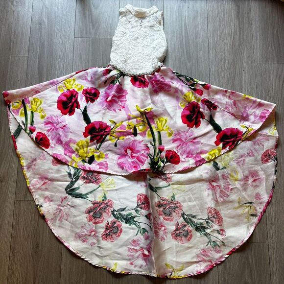 Speechless Big Girl's Sleeveless Sparkling Lace Floral Fanciful Dress 10 Easter - Picture 1 of 16